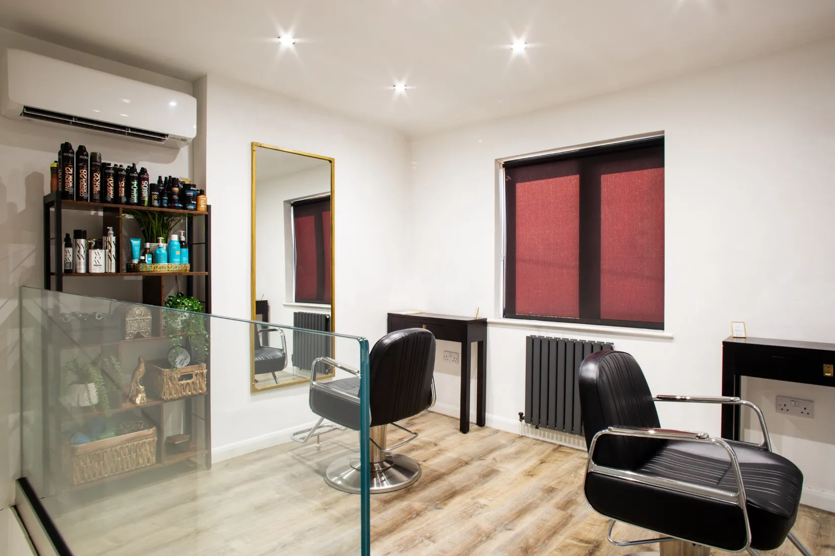 The bright, elegant styling floor at Danielle Sarah Salon